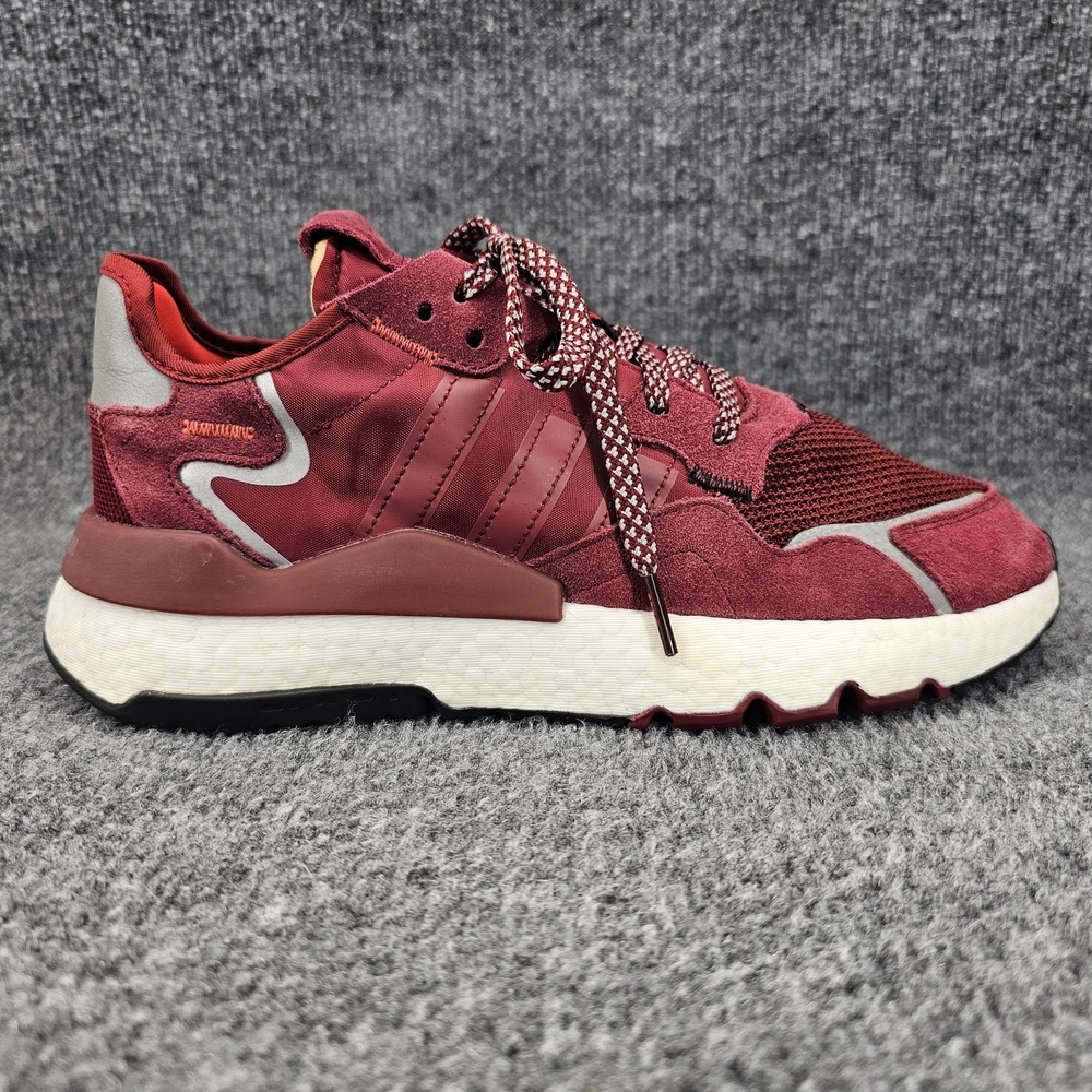 Adidas 3M x Nite Jogger Mens Size 9 Burgundy Suede Low Top Casual Athletic Shoes